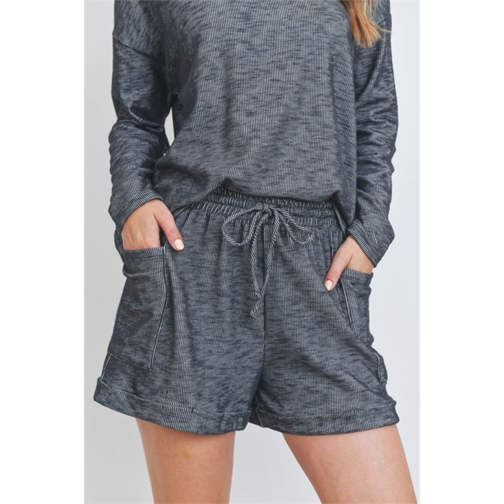 Cotten Blend Winter Pajama shorts set charcoal made in USA - Picture 8 of 8